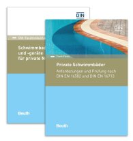 Publikation  DIN-Taschenbuch und Beuth Kommentar; Private Schwimmbäder, Schwimmbadanlagen und -geräte; Paket: Anforderungen und Prüfung nach DIN EN 16582 und DIN EN 16713 (Kommentar) + Schwimmbadanlagen und -geräte für private Nutzun 12.5.2017 Ansicht