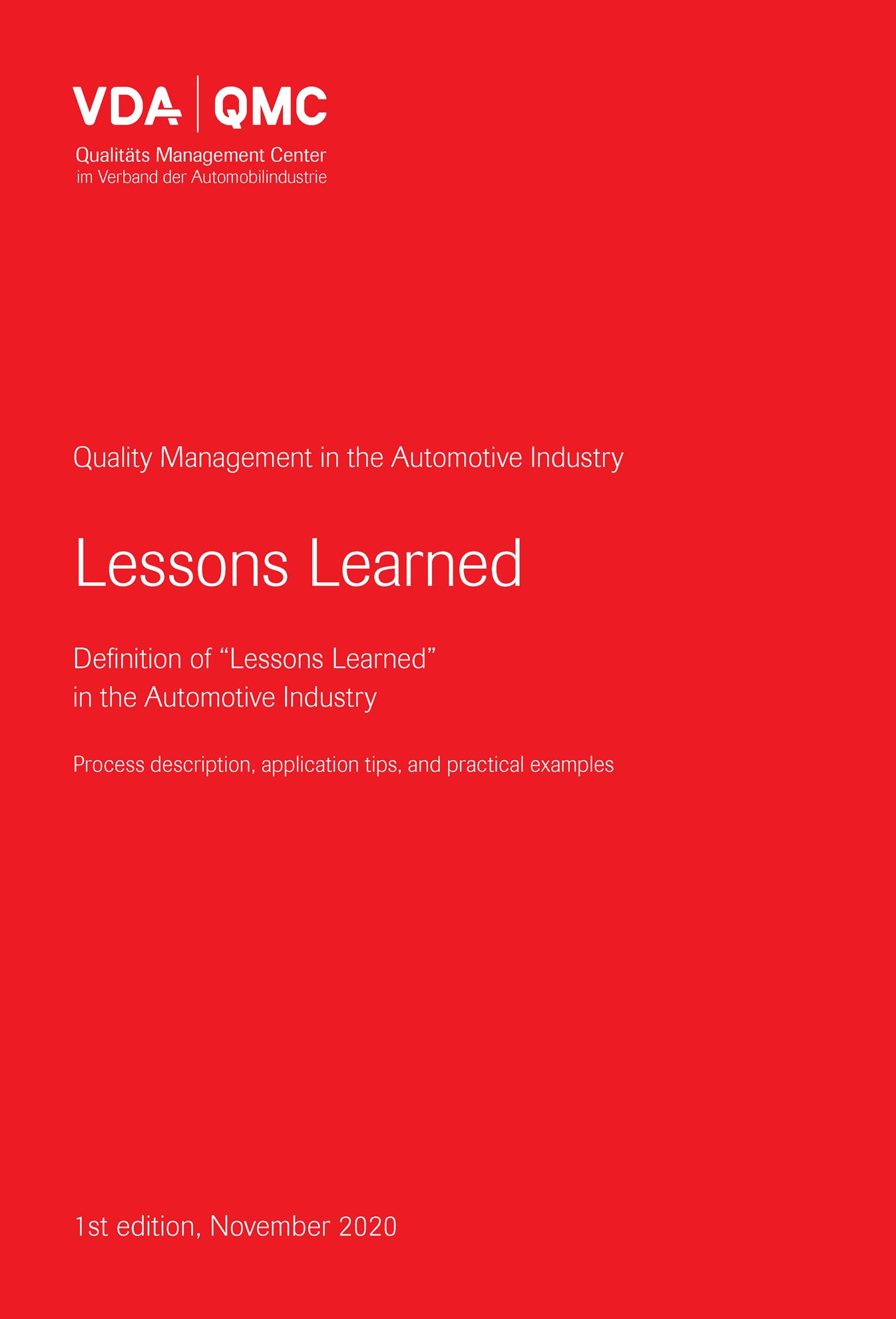 Publikation  VDA Lessons Learned - Definition of 