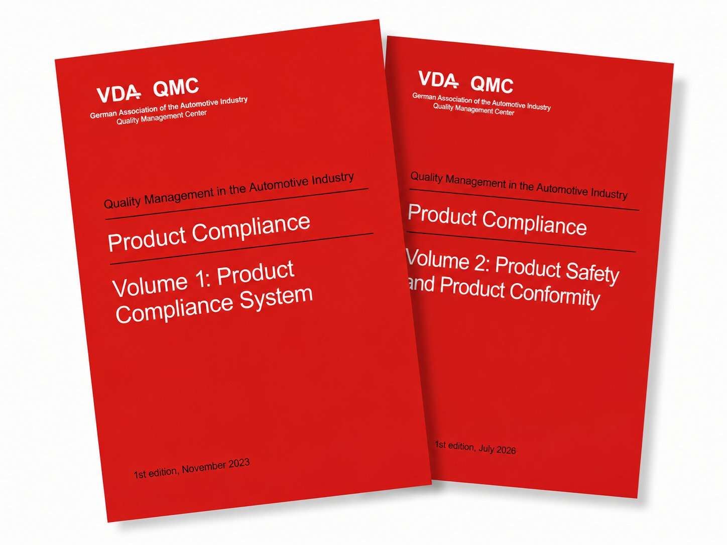 Publikation  VDA Product Compliance. Volume 1: Product Compliance System. 1st edition, November 2023 and Volume 2: Product Safety and Product Conformity, 1st edition, July 2026 1.7.2026 Ansicht