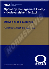Publikation  Společný management kvality v dodavatelském řetězci - 1. vydání. Odbyt a péče o zákazníka. Analýza vadných dílů z provozu 1.8.2010 Ansicht